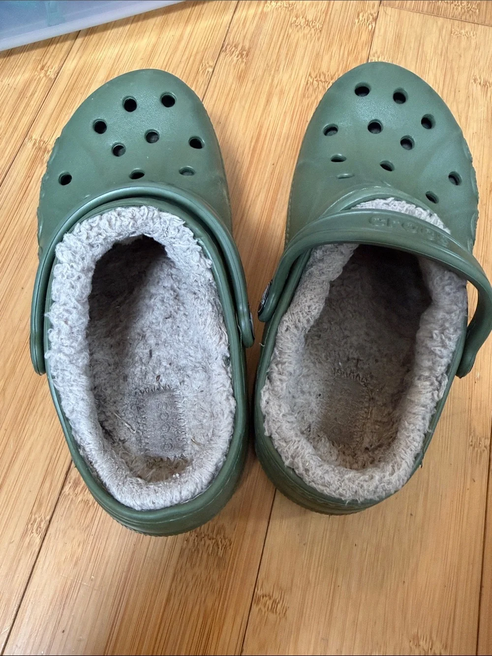 Kids Green Cozy Lined Clogs J1